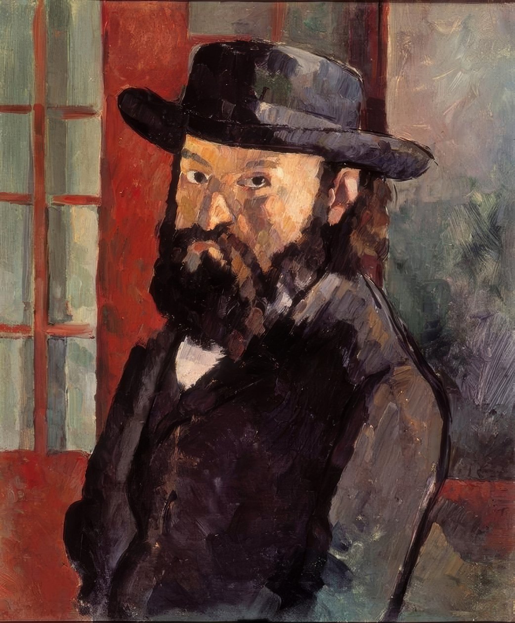 Portrét Cézanna s plstěným kloboukem od Paul Cézanne