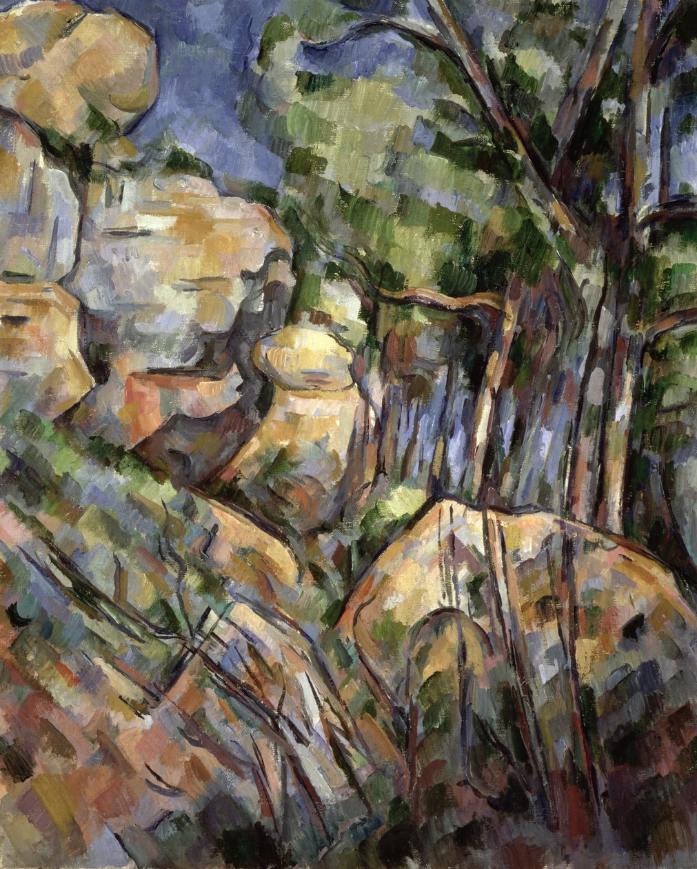 Skály poblíž jeskyní pod Chateau Noir, c.1904 od Paul Cézanne