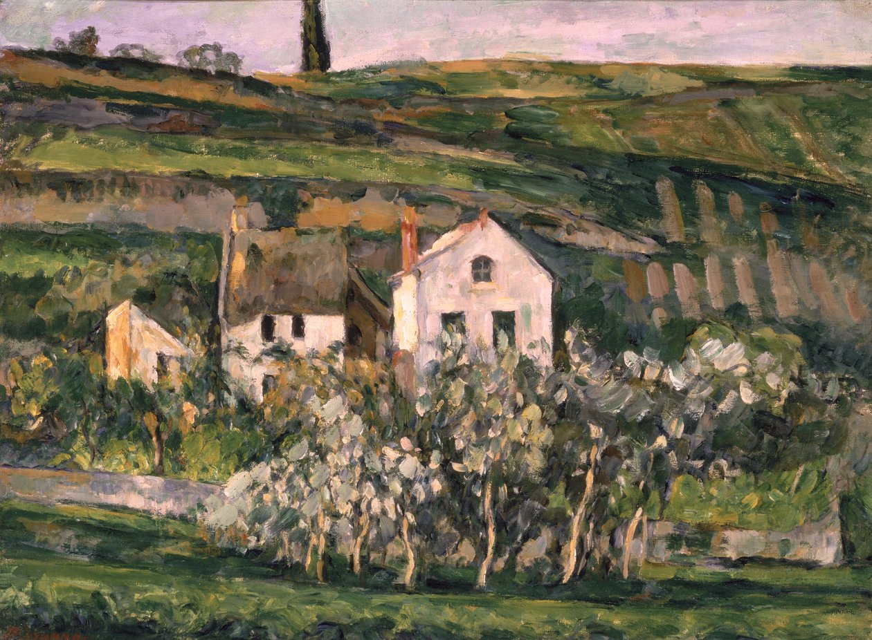 Malé domy v Auvers, c.1873-74 od Paul Cézanne