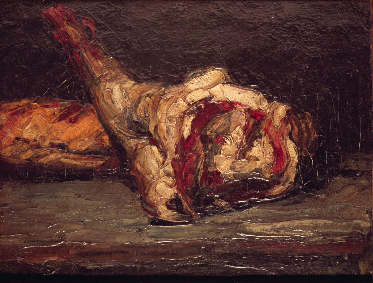 Zátiší ze skopové kýty a chleba, 1865 od Paul Cézanne