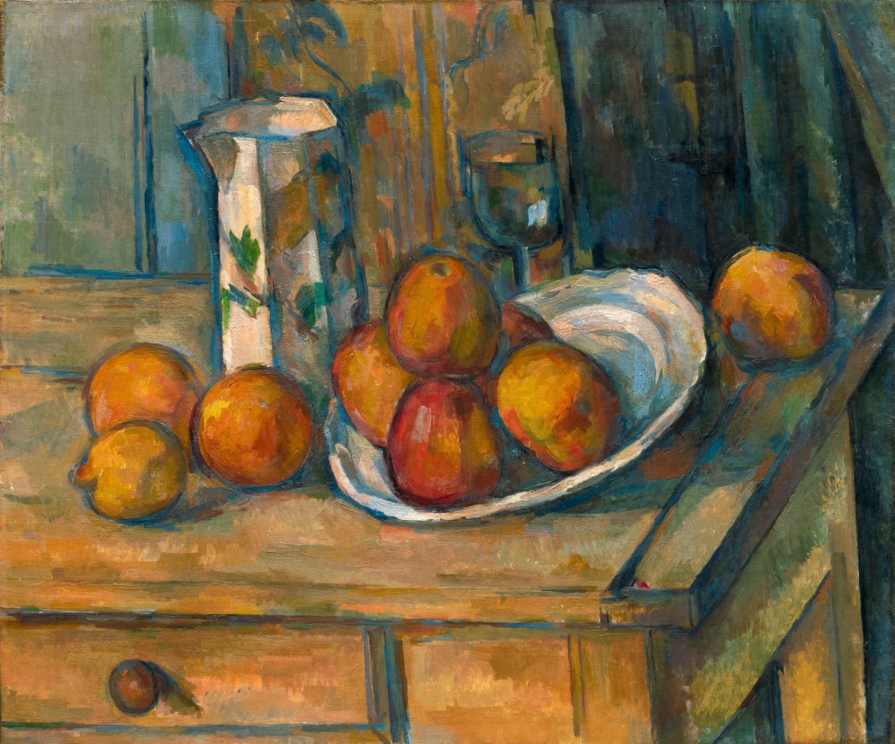 Zátiší s džbánem a ovocem, kolem roku 1900 od Paul Cézanne