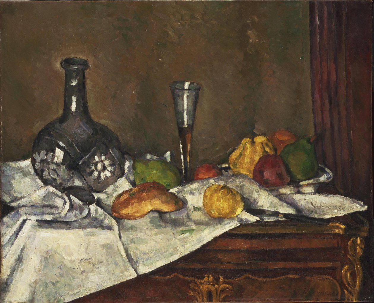 Zátiší s dezertem od Paul Cézanne