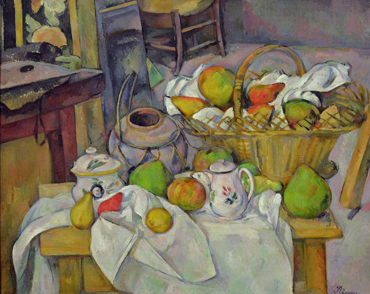 Zátiší s košíkem, 1888-90 od Paul Cézanne