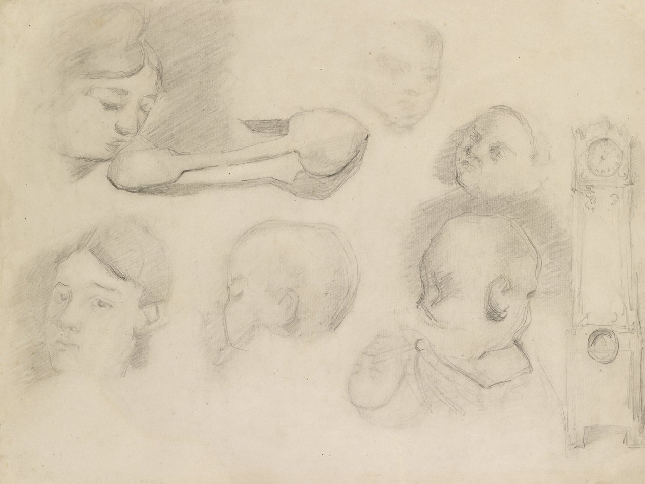 Studie o matce a dítěti, 19. století od Paul Cézanne