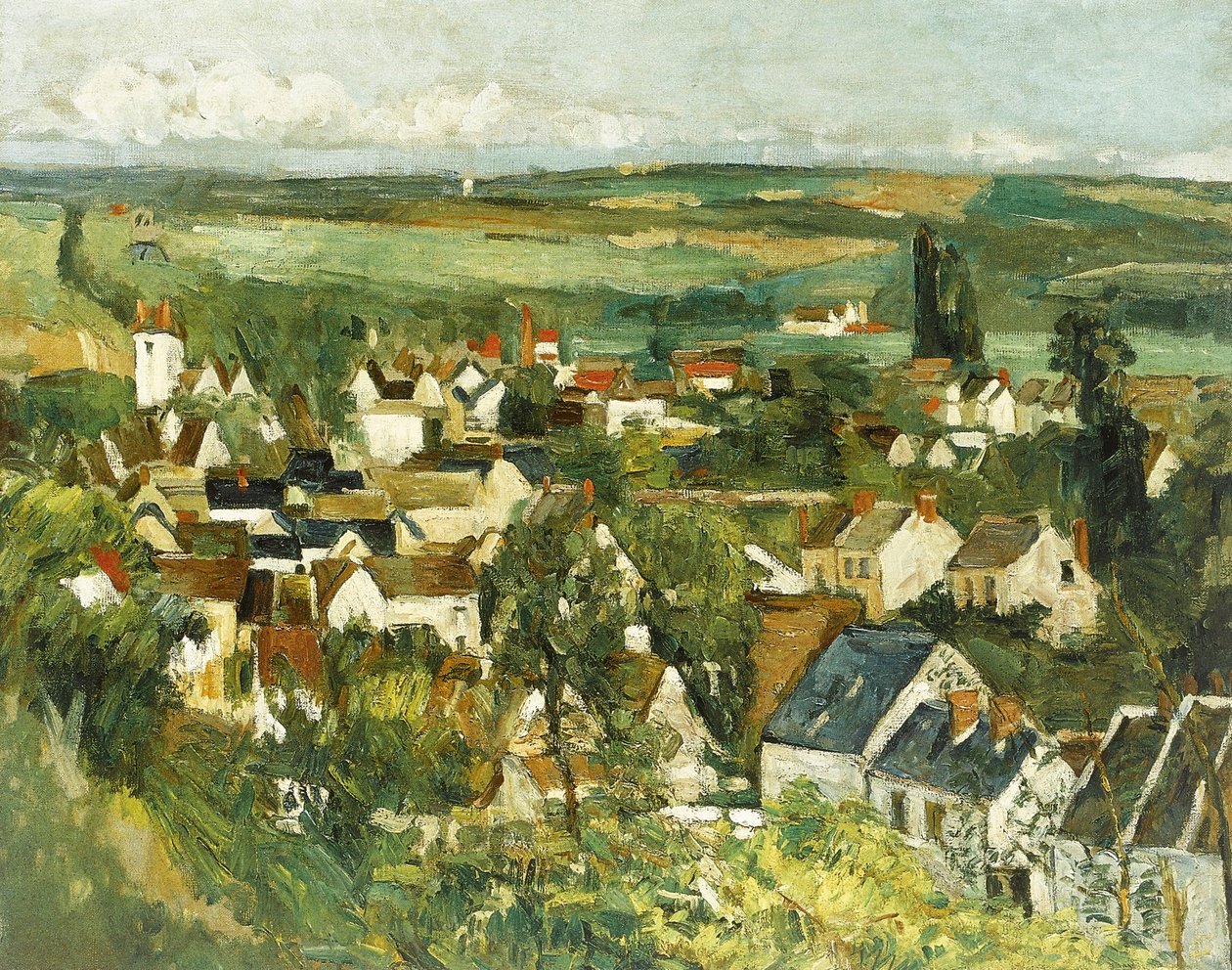 Panoramatický výhled na Auvers-sur-Oise od Paul Cézanne