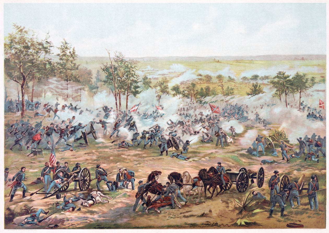 Bitva u Gettysburgu, hospoda. Kurz und Allison, 1891 od Paul Dominique Philippoteaux