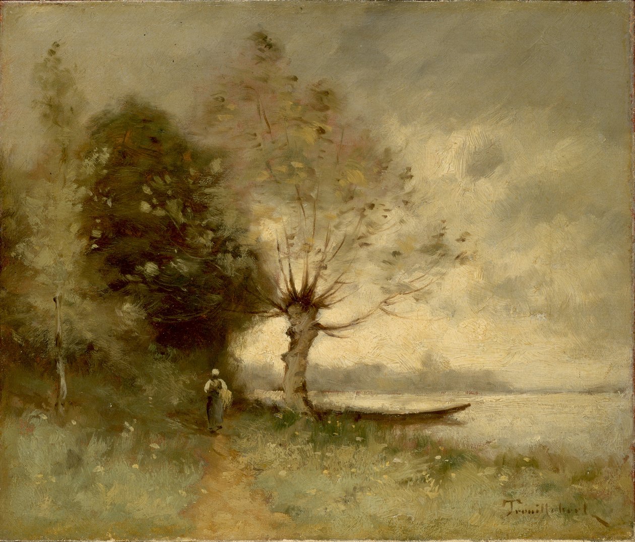 Bank of the Loire Near Chouze od Paul Desire Trouillebert