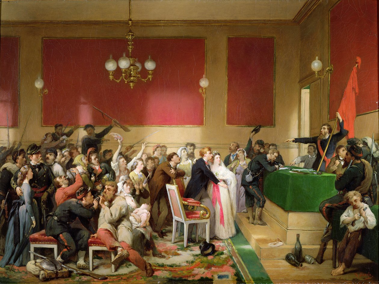 Svatba za Pařížské komuny v roce 1871 od Paul Felix Guerie