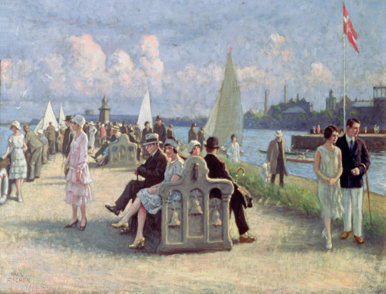 Lidé na promenádě od Paul Fischer