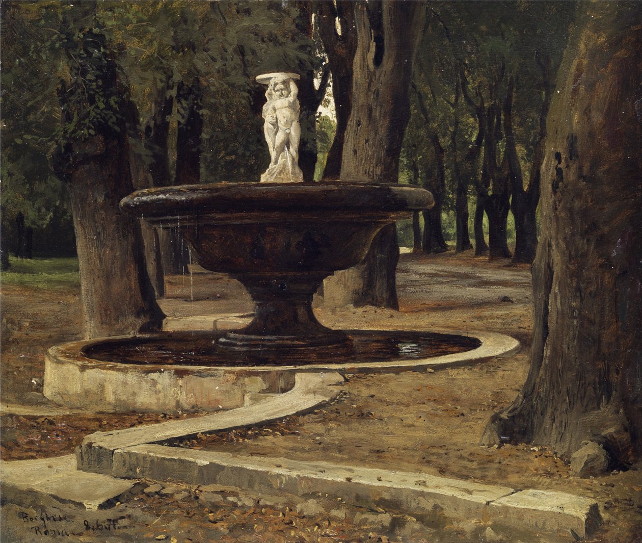 Fontána v parku Villa Borghese v Římě od Paul Flickel