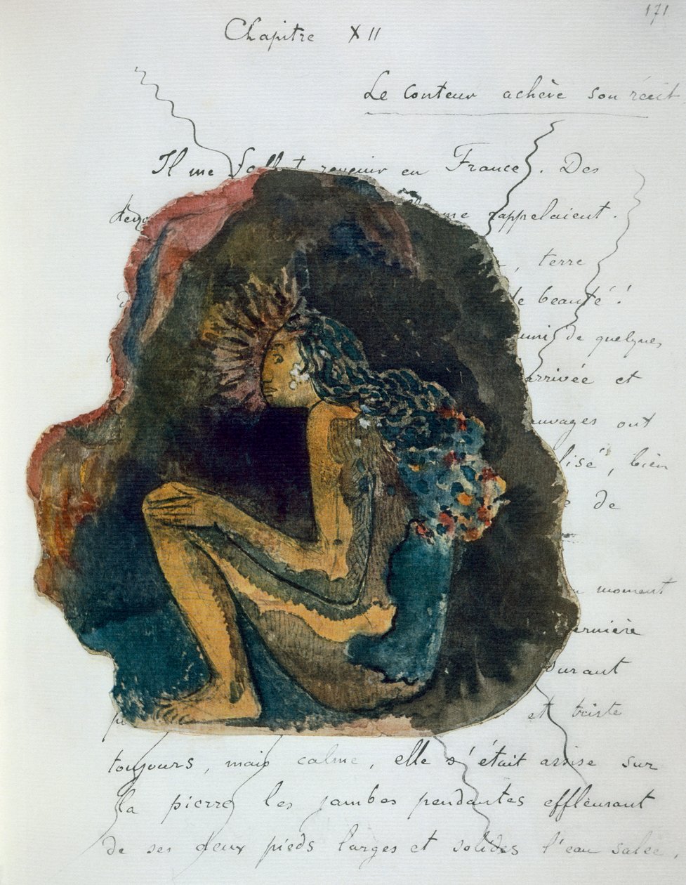 Nativní božstvo, z „Noa Noa, Voyage a Tahiti“, vydaného v roce 1926 od Paul Gauguin
