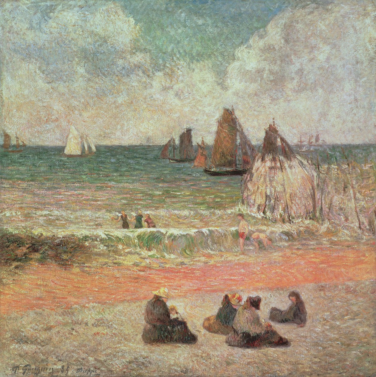 Koupání, Dieppe, 1885 od Paul Gauguin