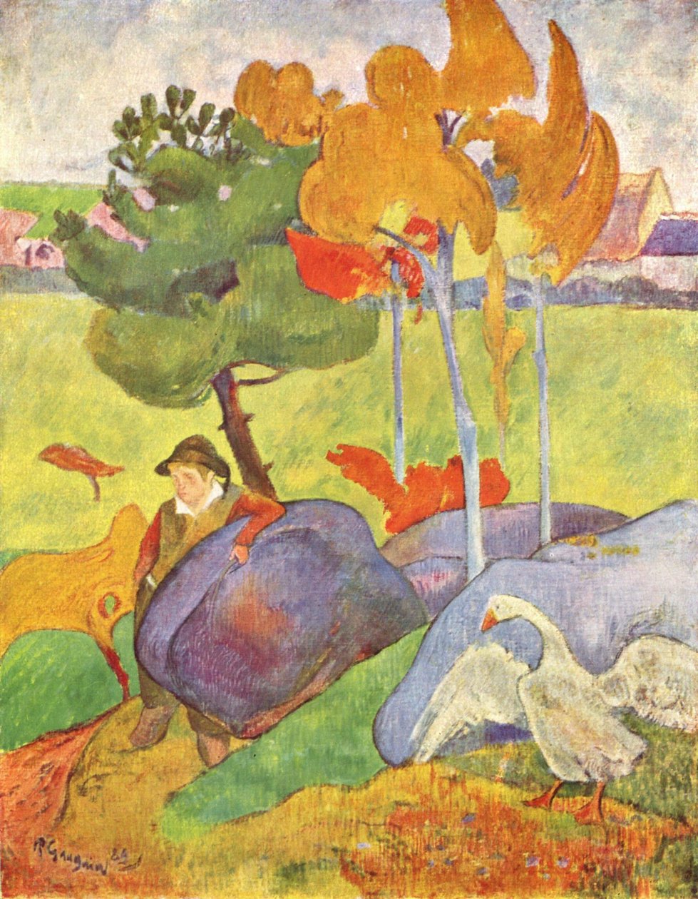 Bretonské husí stádo od Paul Gauguin