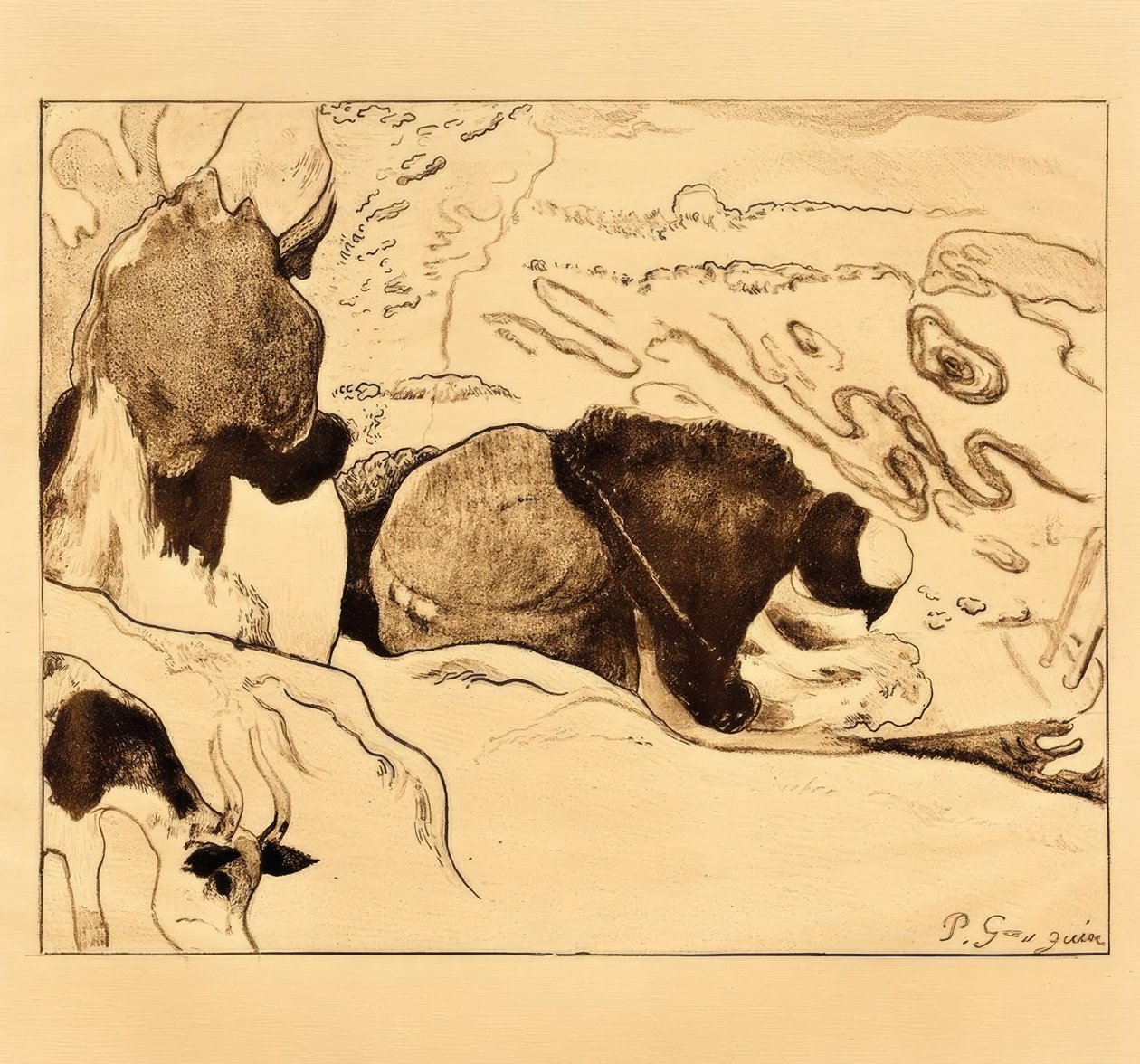 Prádelny od Paul Gauguin