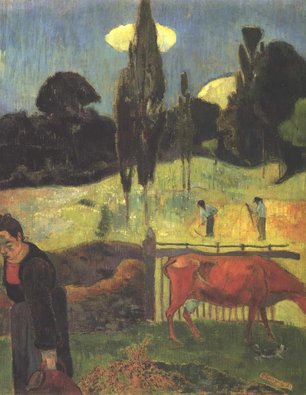 Červená kráva od Paul Gauguin