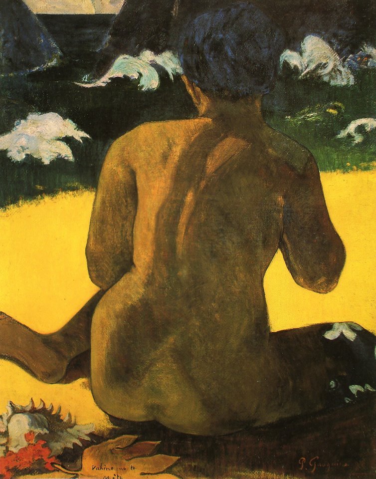 Žena na břehu od Paul Gauguin