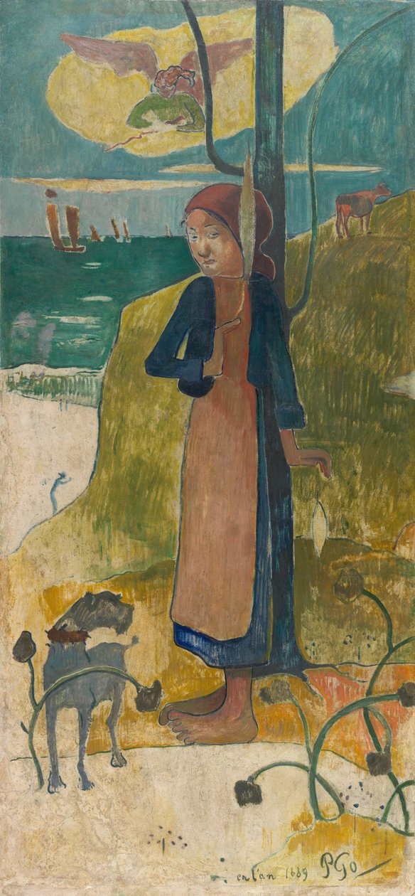 Mladý Breton u kolovratu nebo Johanka z Arku od Paul Gauguin