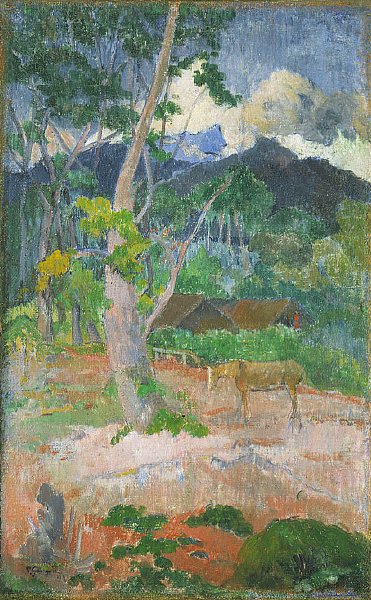 Krajina s koněm od Paul Gauguin
