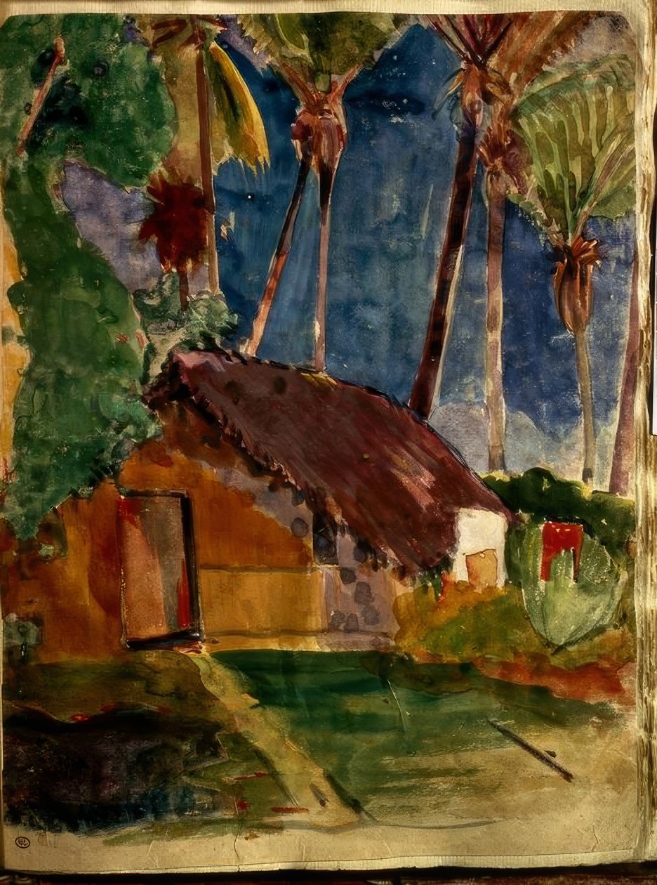Krajina na Tahiti od Paul Gauguin