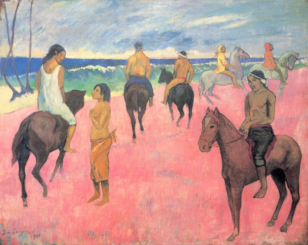 Jezdec na pláži od Paul Gauguin