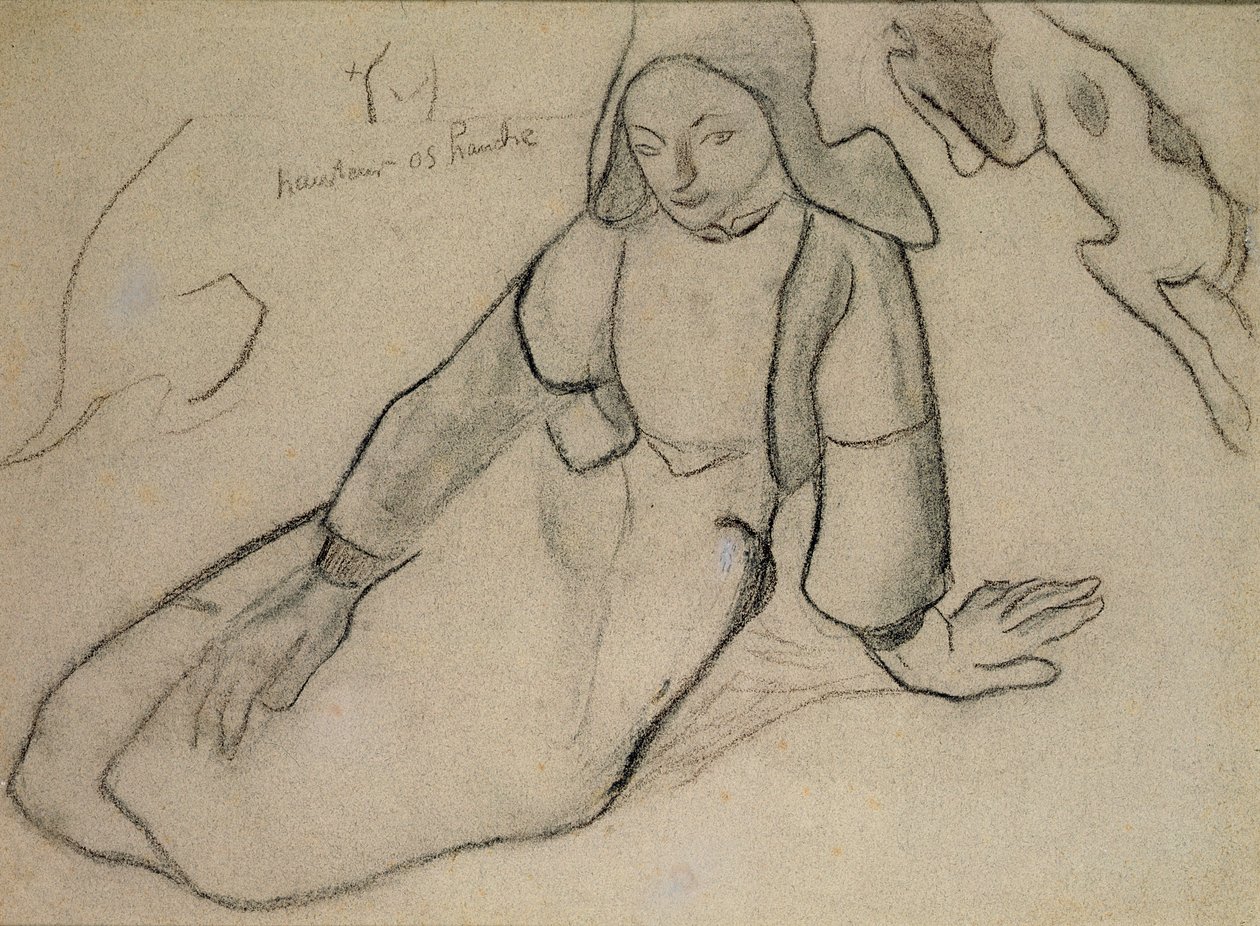 Sedící Breton Woman, 1888 (uhl na papíře) od Paul Gauguin