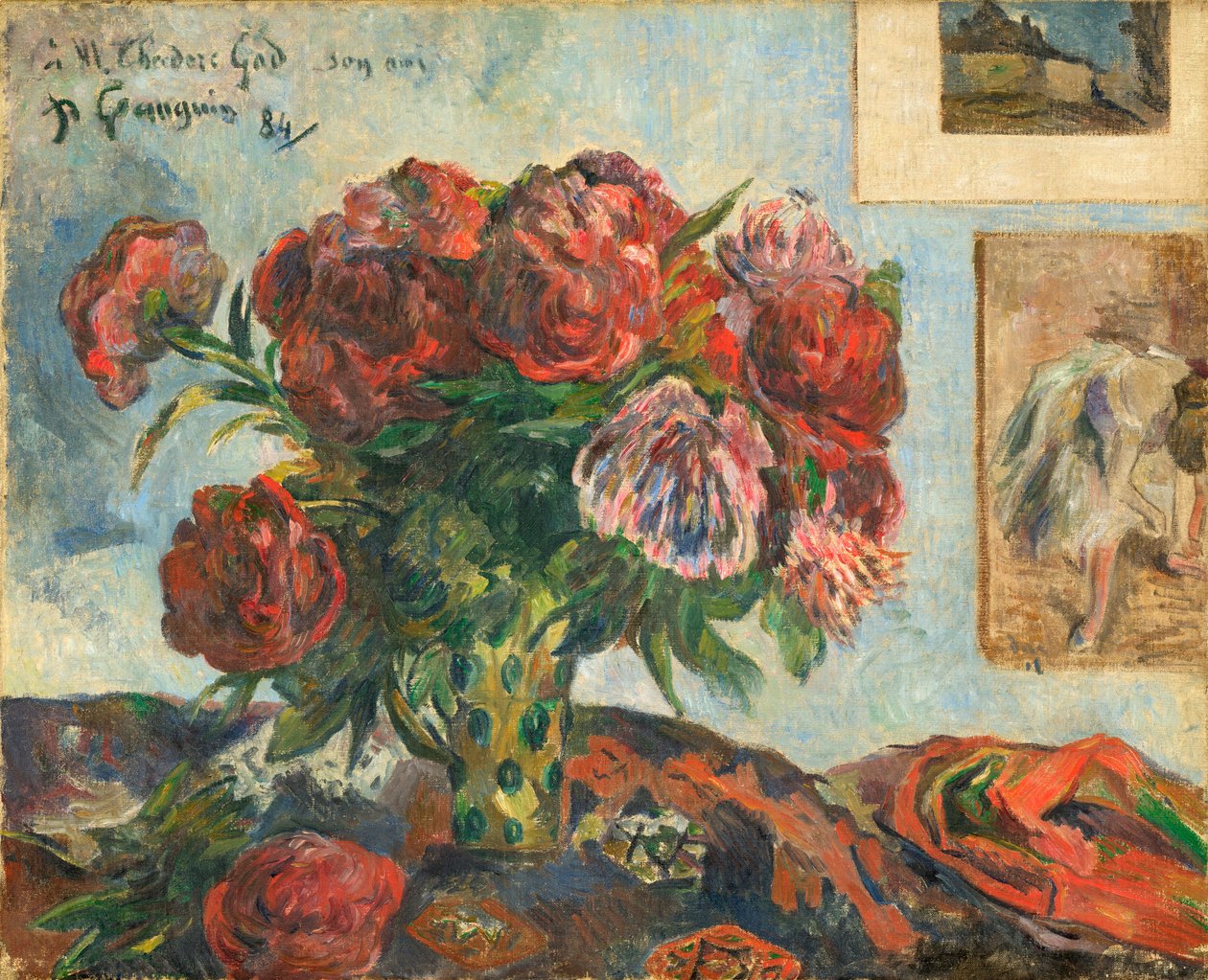 Zátiší s pivoňkami od Paul Gauguin