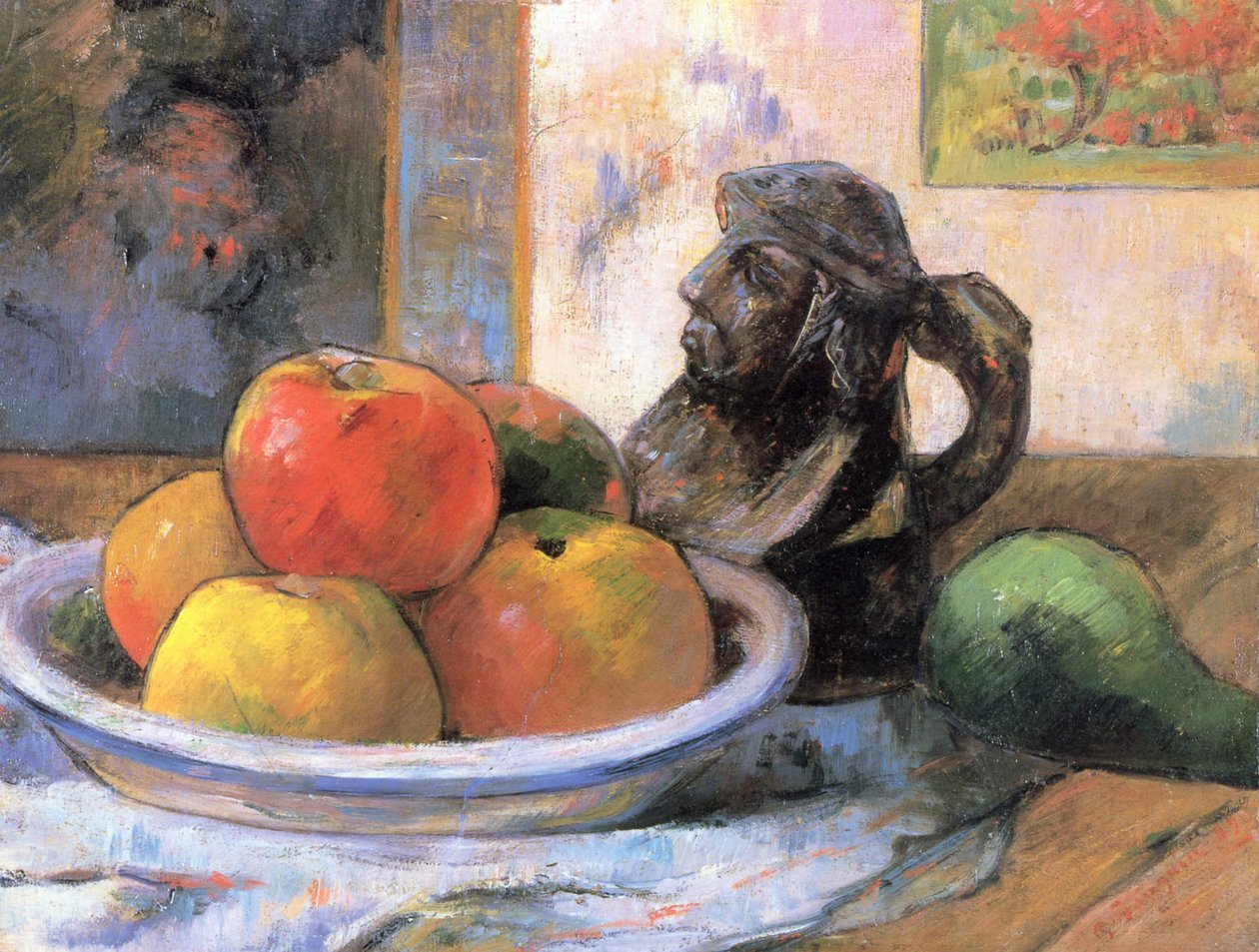 Zátiší s jablky, hruškami a džbánem od Paul Gauguin