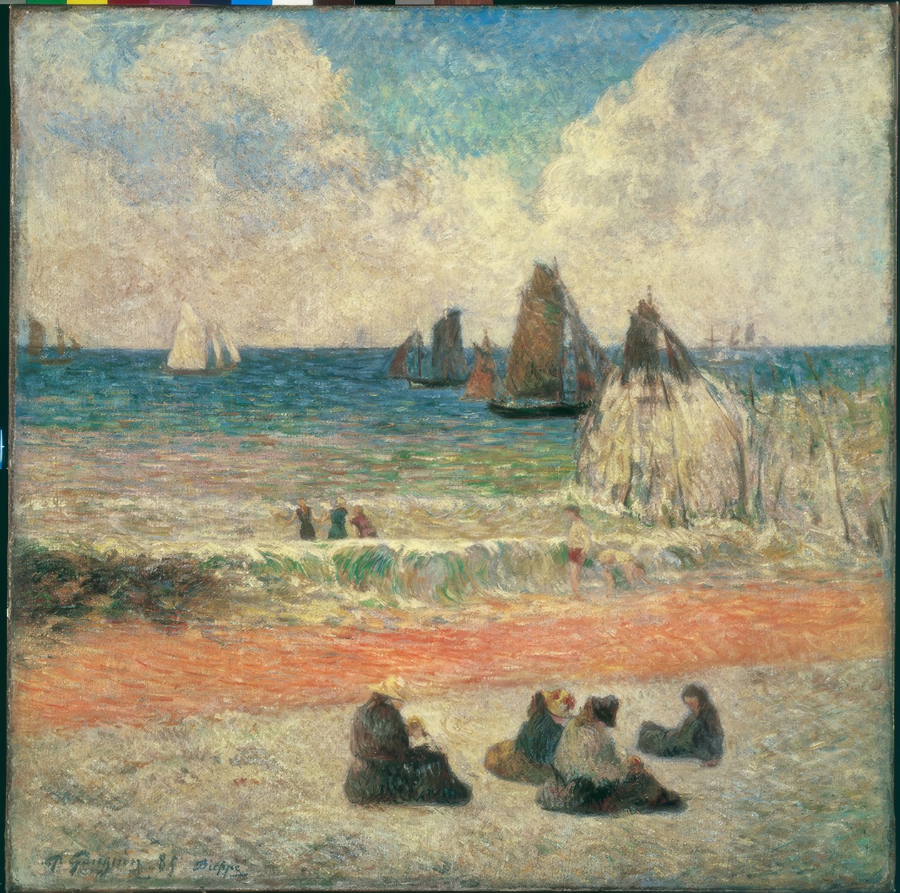 Pláž v Dieppe od Paul Gauguin