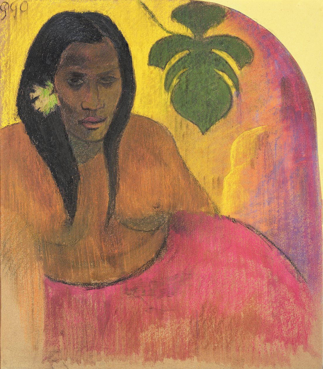 Tahitské ženy, kolem roku 1894 (uhl a pastel na papíře položené na palubě) od Paul Gauguin