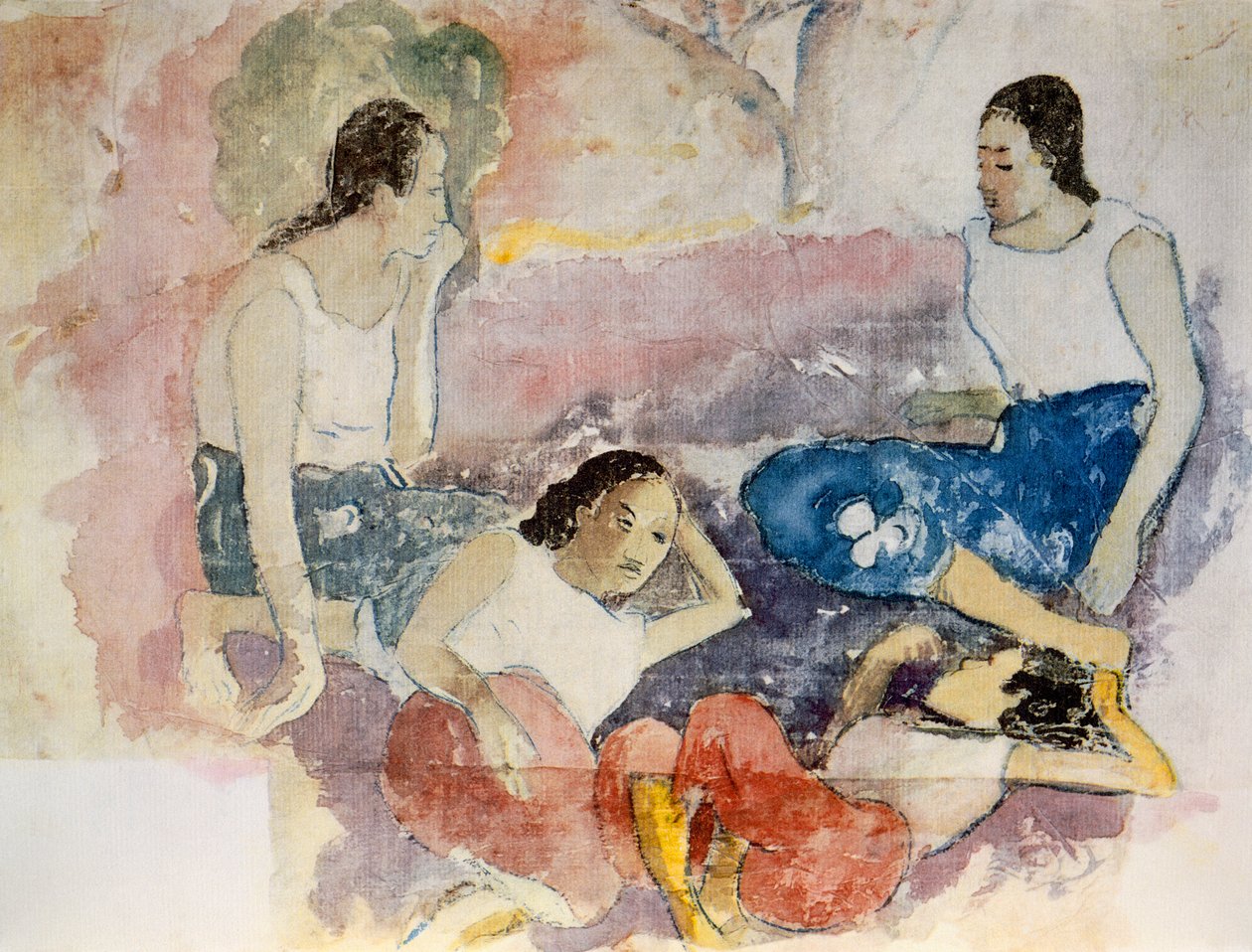Tahitské ženy, z knihy "Noa Noa, Voyage a Tahiti", vydané v roce 1926. od Paul Gauguin