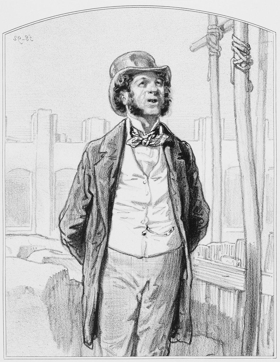 Soukromý inspektor veřejných prací, deska 13 z Les Toquades, 1858 od Paul Gavarni