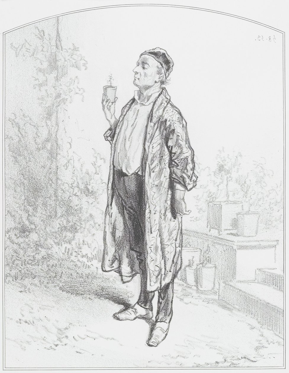 Le cineraria candidissima, deska 3 z Les Toquades, 1858 od Paul Gavarni