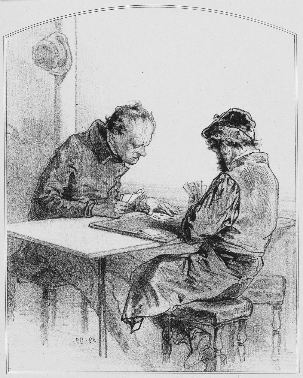 Karty, deska 20 z Les Toquades, 1858 od Paul Gavarni