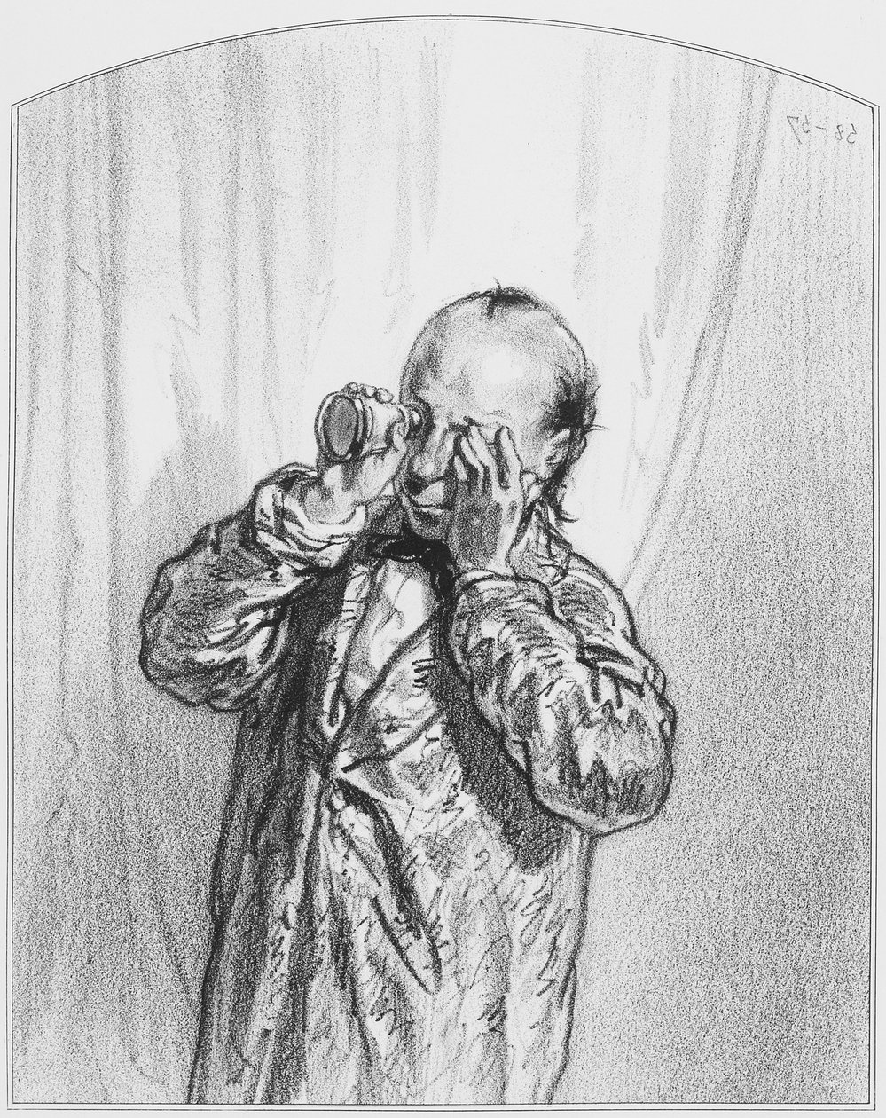 Sousedé, deska 9 z Les Toquades, 1858 od Paul Gavarni