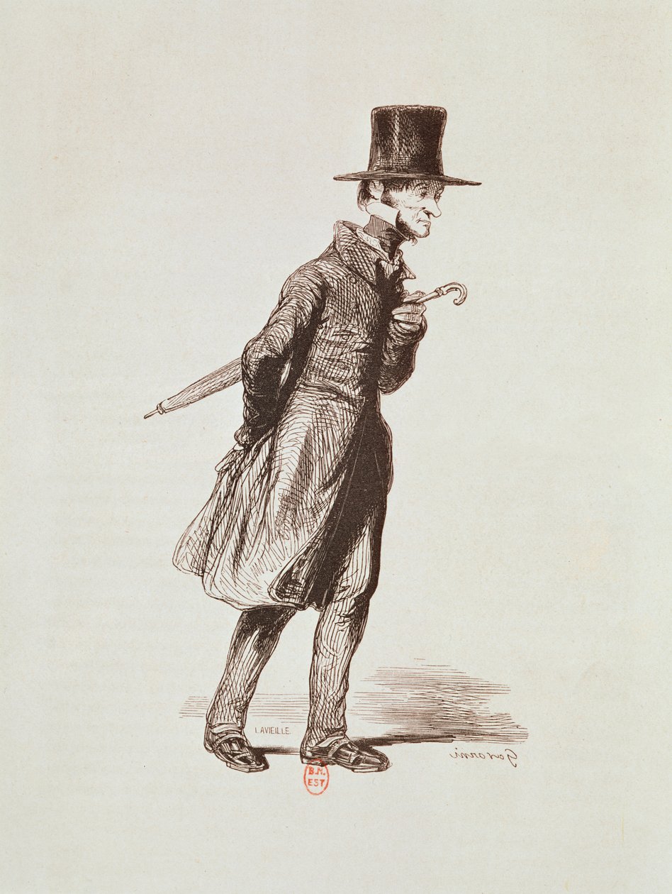 Zaměstnanec, z „Les Francais peints par lui-memes“, vyrytý Guillaumotem, Paříž, kolem roku 1850 od Paul Gavarni