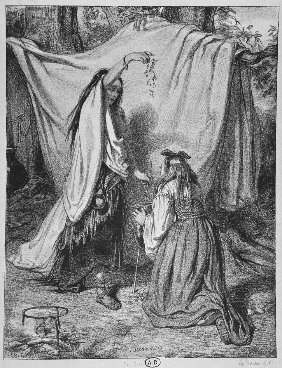 Čarodějnice připravuje lásky Philtre, c. 1840 od Paul Gavarni