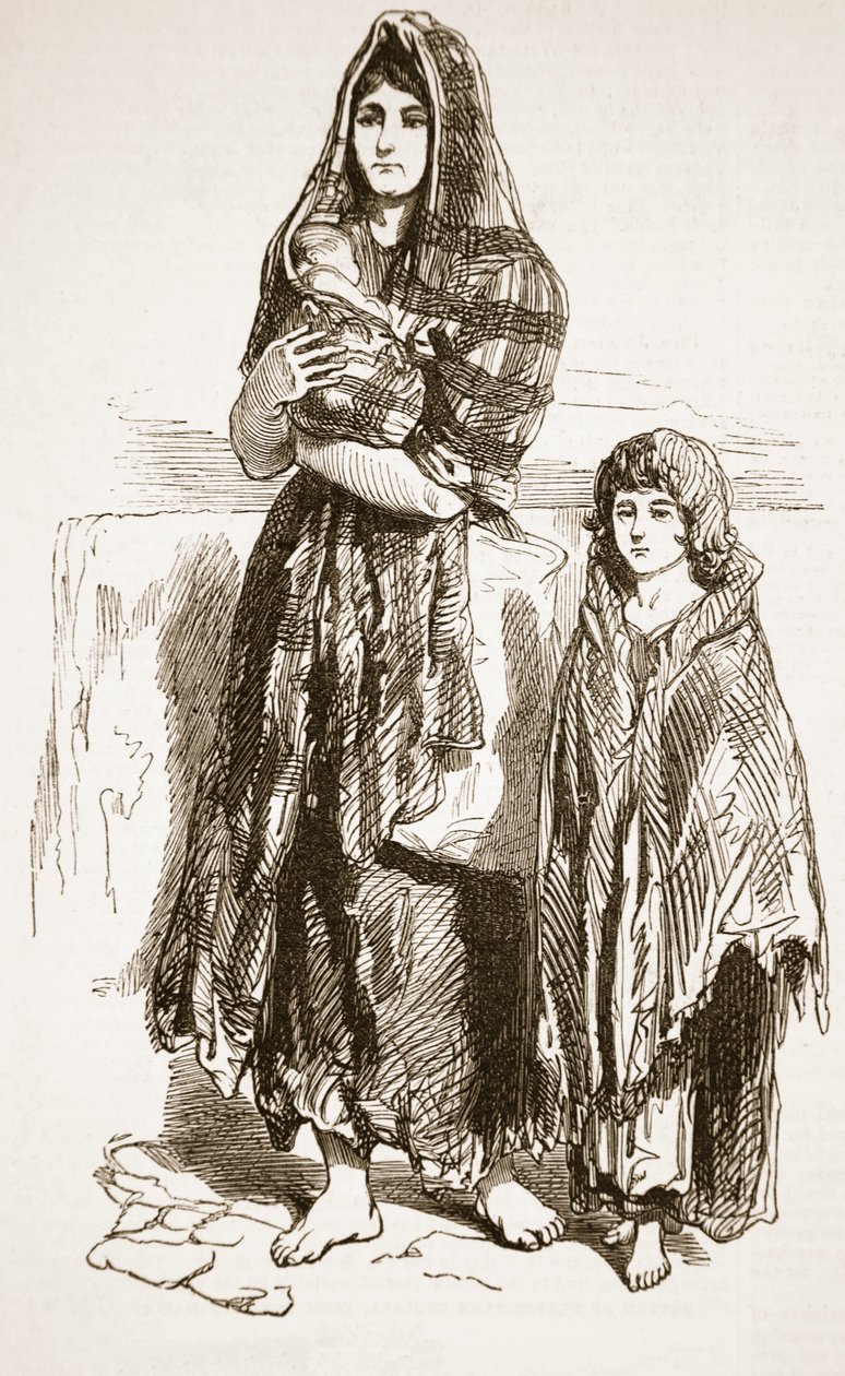Žena a dívka ze Saltmarketu, Glasgow, z „The Illustrated London News“, 1849 od Paul Gavarni