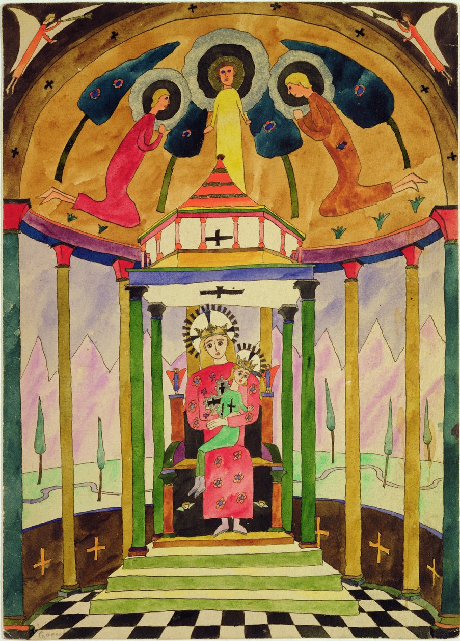 Madonna, 1923 (pero a inkoust a wc na papíře) od Paul Goesch