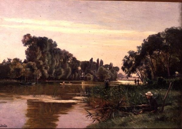 Chlapec rybaření od Paul Jean Marie Sain