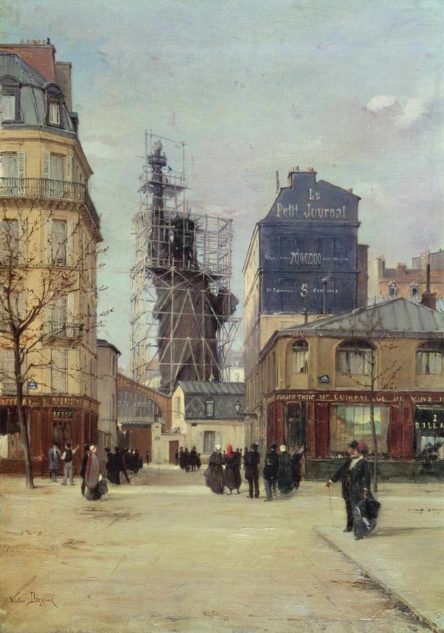 Socha Svobody od Bartholdiho v dílně slévárny Gayet na Rue de Chazelles před odjezdem do New Yorku, 1883. od Paul Joseph Victor Dargaud