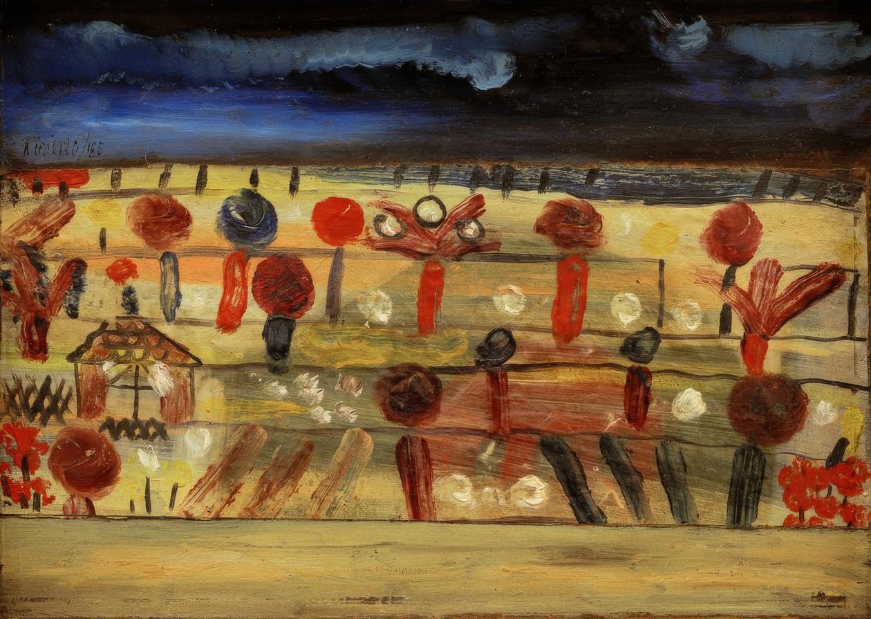 Zahrada na úrovni II (se zahradním domkem) od Paul Klee