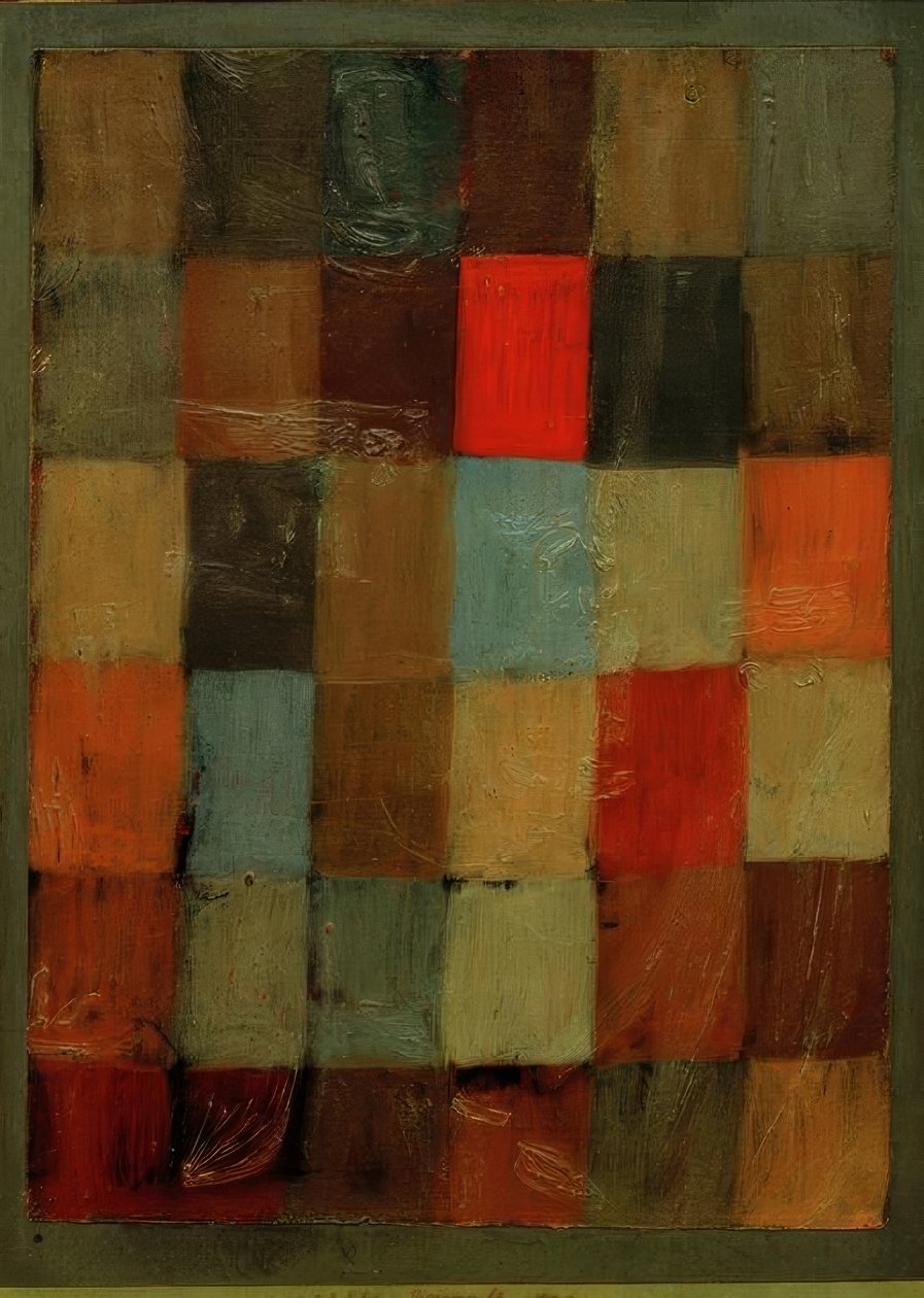 Harmonie modrá = oranžová od Paul Klee