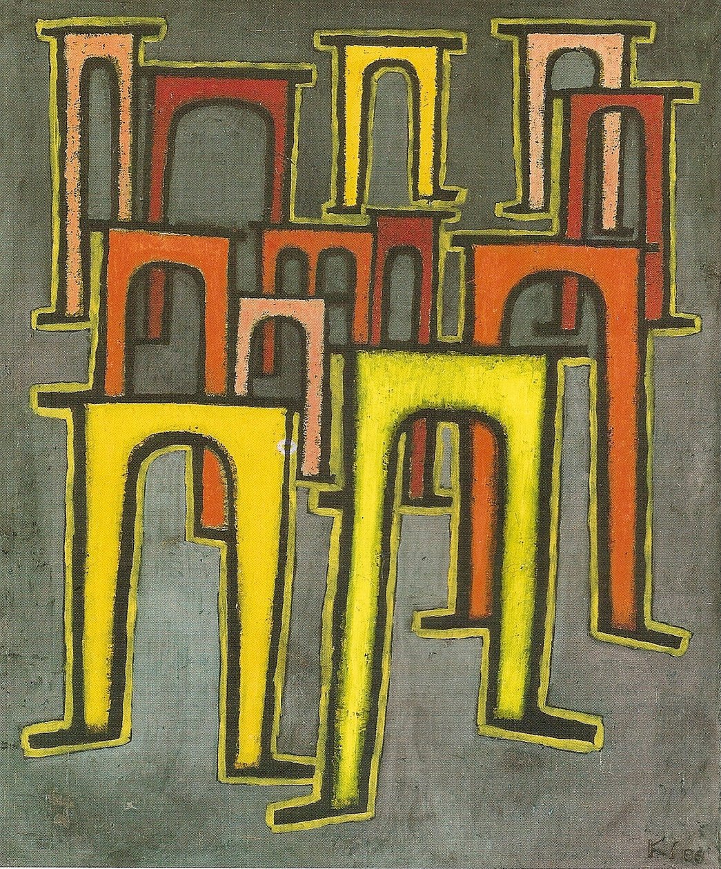 Revoluce viaduktu od Paul Klee