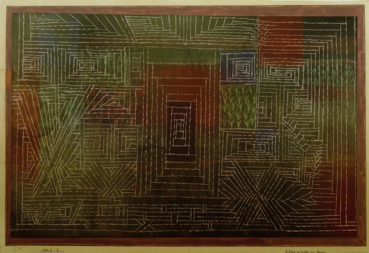 Stavba hradu v lese od Paul Klee