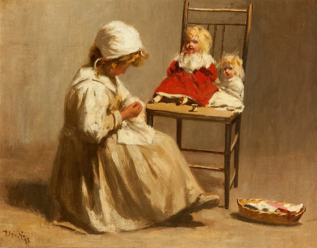 Dívka se svými panenkami, 1895 od Paul Knight