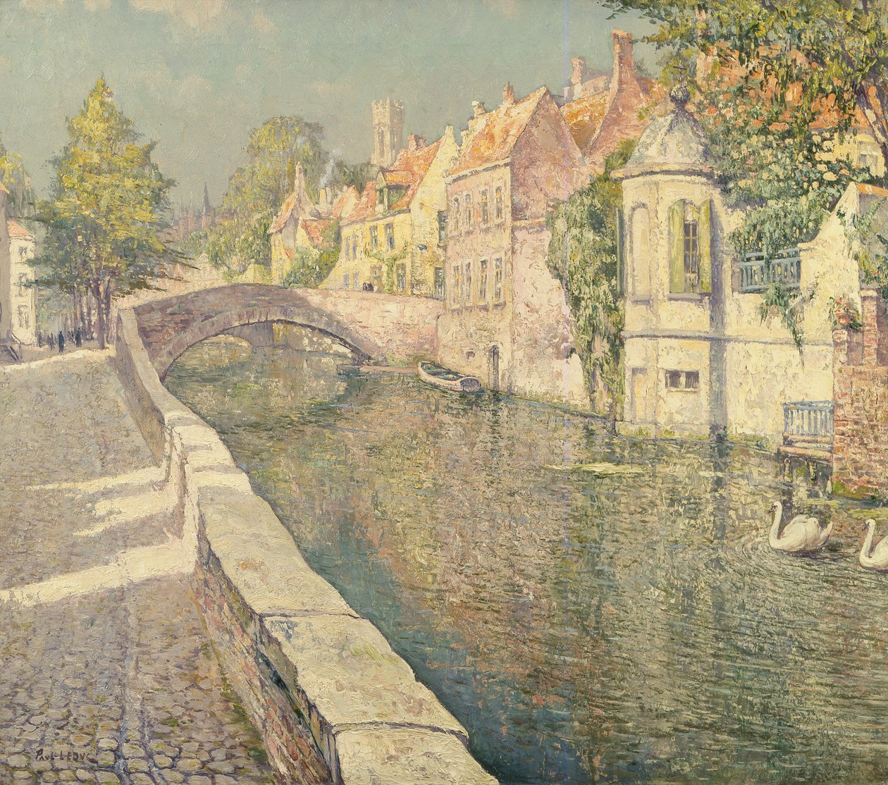 Labutě na kanálu, Bruggy od Paul Leduc