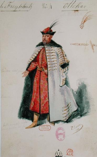 Princ Ottocar z opery Der Freischutz od Carla Maria von Webera (1786-1826) 1841 (wc na papíře) od Paul Lormier