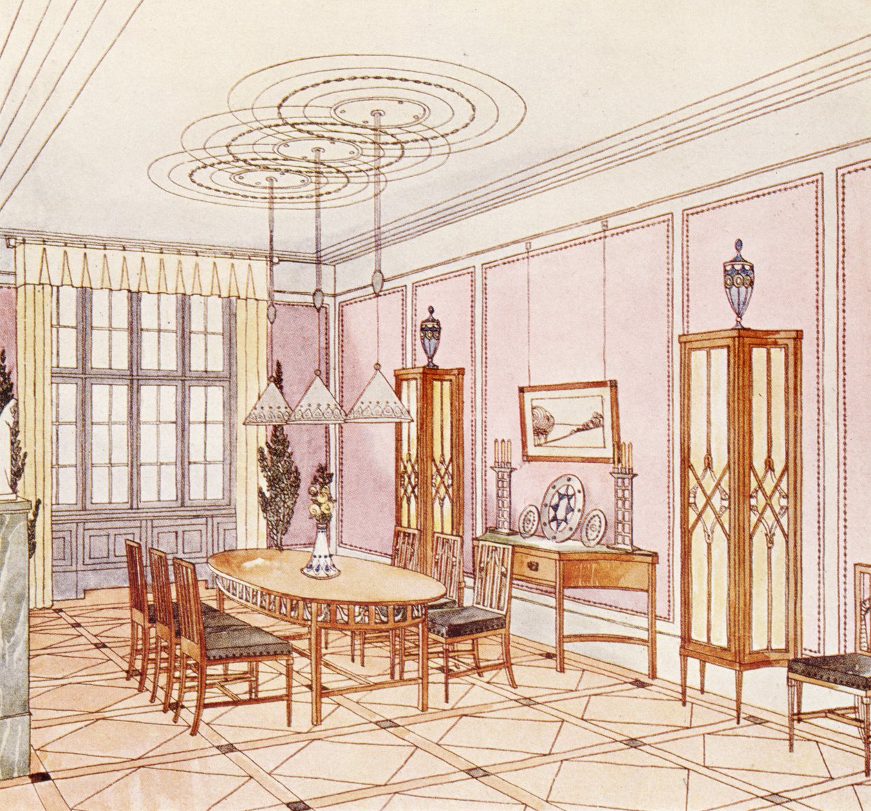 Design pro jídelnu, od „Documents Architecture Moderne“ od Paul Ludwig Troost