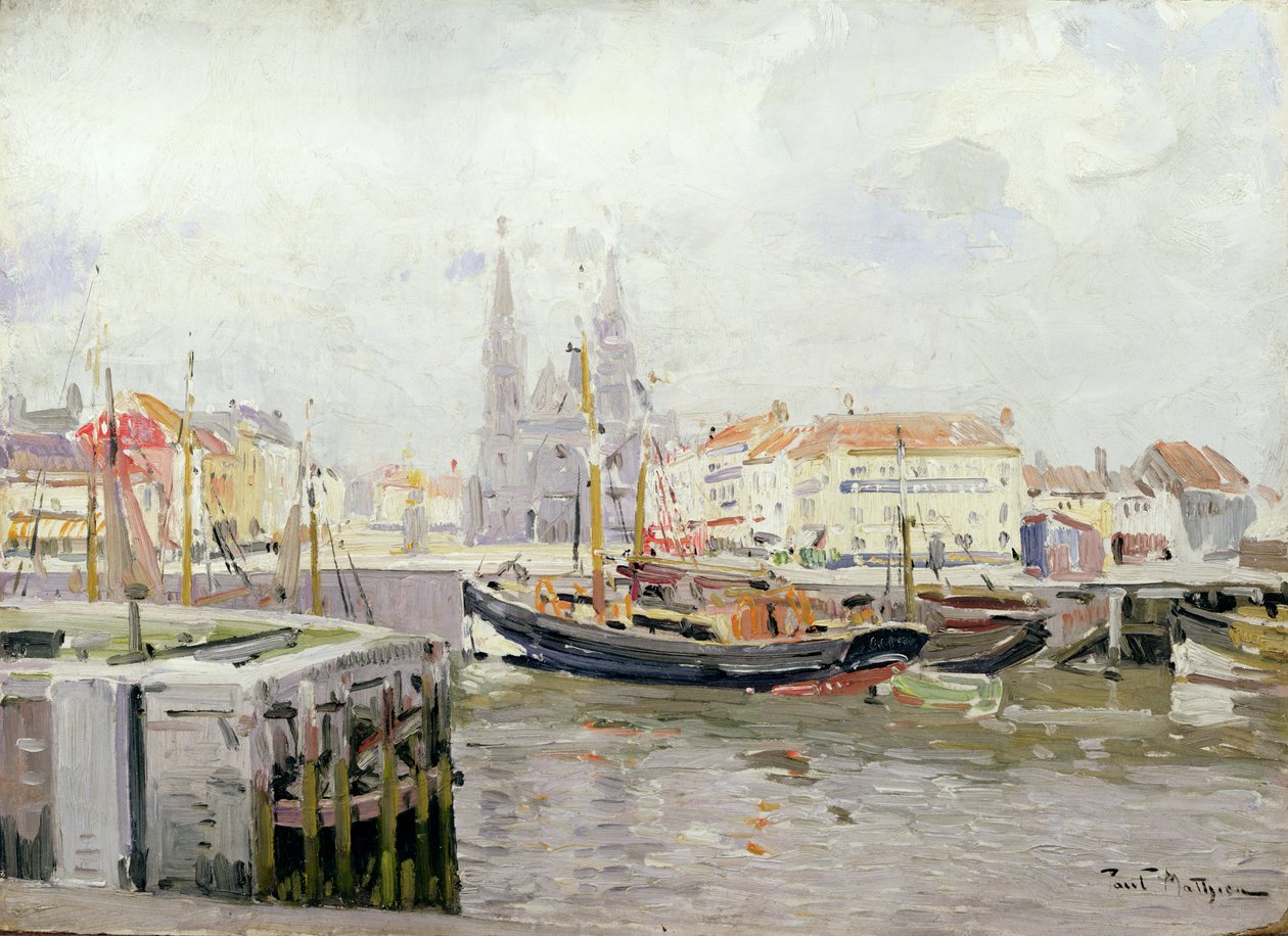 SS. Petrus en Pauluskerk a Vissers Quay v Ostende od Paul Mathieu