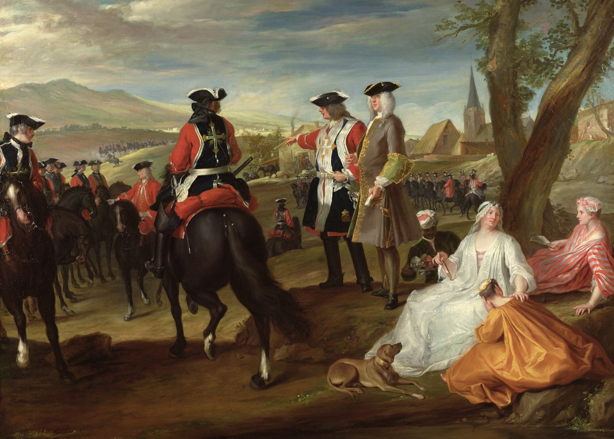 Recenze Černých mušketýrů na náměstí Plaine des Sablons, 1729 od Paul Ponce Antoine Robert